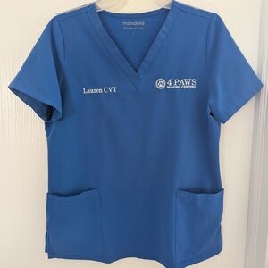 Mandala Blue Scrub Top